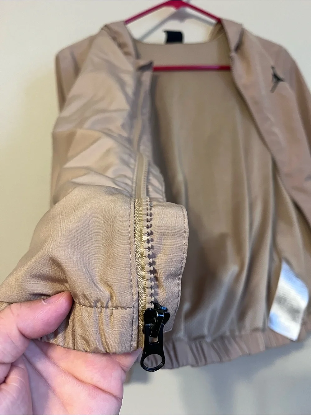 Boys Jordan Hooded Windbreaker Jacket in Tan/Hemp Colorway